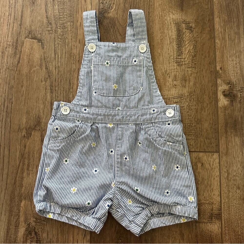 Carter’s Daisy‎ Striped Overalls, Blue/White/Yellow, Shortalls, Infant, 9m